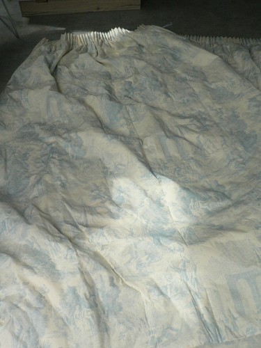 Vintage blue curtains - blue, de