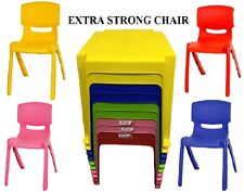STRONG KIDS PLASTIC TABLE AND CHAIRS SET NURSERY INDOOR OUTDOOR GARDEN CHAIRS