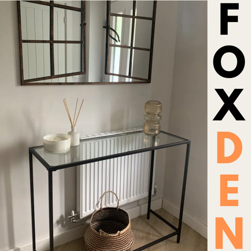 Modern slim black console - modern,