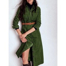 Boden Amanda Cord Midi Dress in Fern Green Size 16-18 Regular