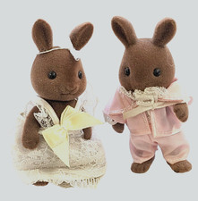Sylvanian Families WILDWOOD BROWN RABBIT WEDDING COUPLE - HICKORY AND LILLY