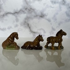 3 Collectable Wade Whimsies Horse Figurines (1975/1978)