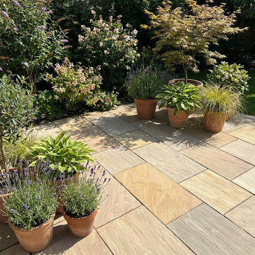 Indian sandstone paving slabs - sandstone,