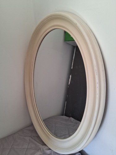 Large oval wall mirror cream - wall,