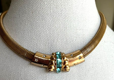 Vtg CORO signed Aqua and Clear