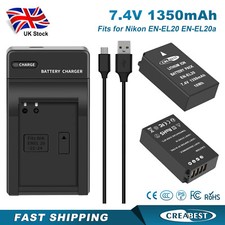 2Pcs EN-EL20a EN-EL20 Battery+