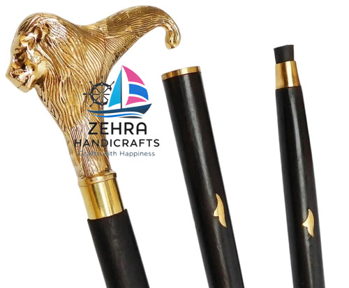 Zehra brass lion head handle - lion,