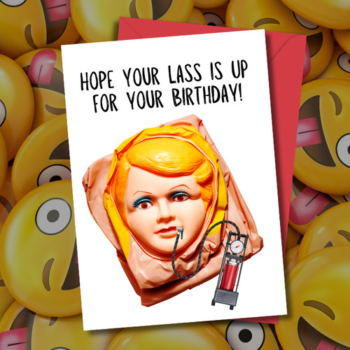 Blow doll birthday card - blow, |