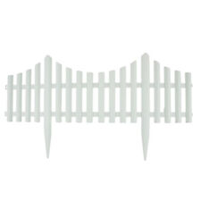 White Garden Border Picket Fencing Flexible Plastic Lawn Flower Bed Edging Fence