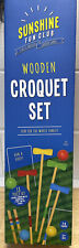 SunShine Fun Club Wooden Croquet Set 18 Piece Set Summer Brand New