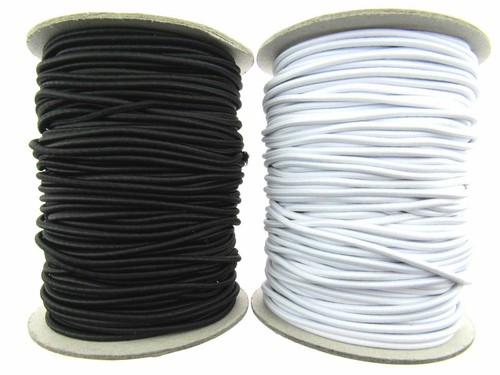 Round elastic cord black - elastic,