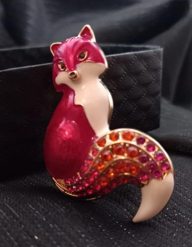 Multicolour enamel fox brooch - multicolour,
