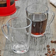 2,4,6 250ml Clear Glass Coffee Mug Hot Drink Insulated Latte Tea Cup With Handle
