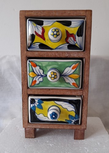 Mango wood chest - with, 3