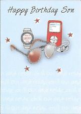 BIRTHDAY CARD FOR SON - RELAX, CHILL, SUNGLASSES, WATCH, MP3