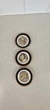 Set Of 3 The Art Of Chokin, 24kT Gold Edged Plates, Vintage,  Japan 10.5cm