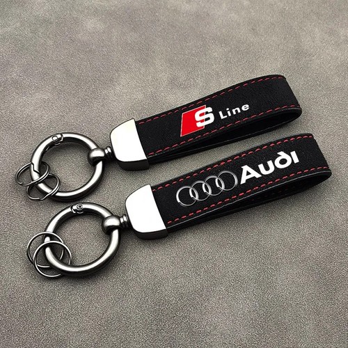 Suede car keychain keyring key - suede,