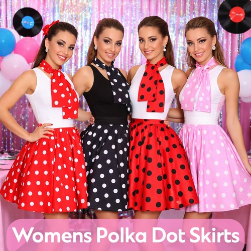 Womens polka dot - womens, skirts