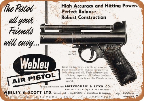Metal sign 1959 webley - sign,
