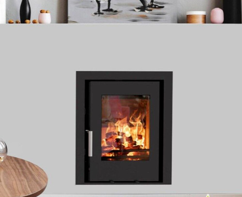 Black cassette wood burner - black,