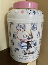 Alice In Wonderland New English Teas Vintage Style Tin 24cm *Empty **Dings Exist