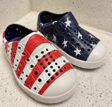 Native Jefferson Slip On Stars & Stripes Shoes Child Toddler Size C4 Blue Red
