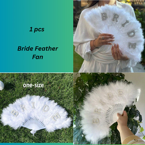 Bride feather fan bachelorette - bride,