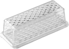 Chef Craft Clear Plastic Butter Dish With Crystalline Cover 7Inch Dishwasher