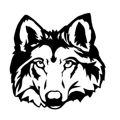 Wolf head car - wolf, sticker