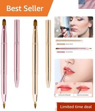 Lip Brush Set Double-Ended Retractable Makeup Brushes for Lipstick Lip Gloss
