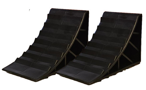 Black wheel chocks with - chocks, handle