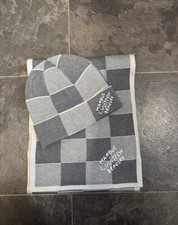 Lv Beanie And Scarf Set Grey