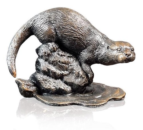 Small otter bronze - otter, (1213)