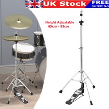 Hi-Hat Cymbal Stand 3 Legs Braced Adjustable 65cm-95cm wIth Foot Pedal UK