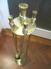 VINTAGE SOLID BRASS THISTLE COMPANION SET 