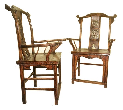 Antique high back arm chairs - antique,