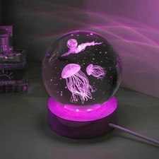 3d Jellyfish Laser Engraved