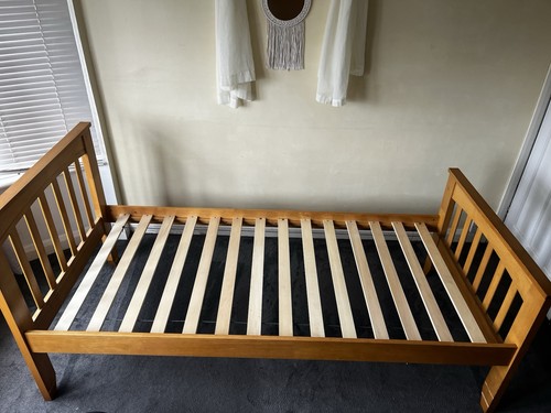 Pine wood bed frame - bed,