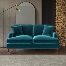 Blue Velvet Sofa 2 Seater Foam