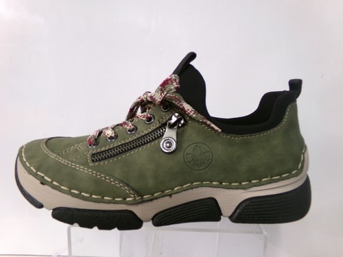 Rieker green laced leather - laced,