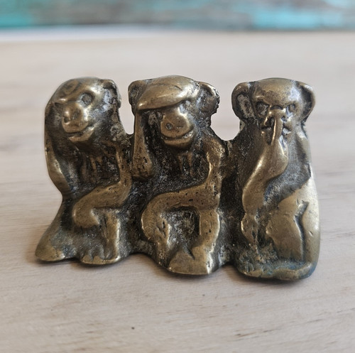 Antique solid brass three - solid,