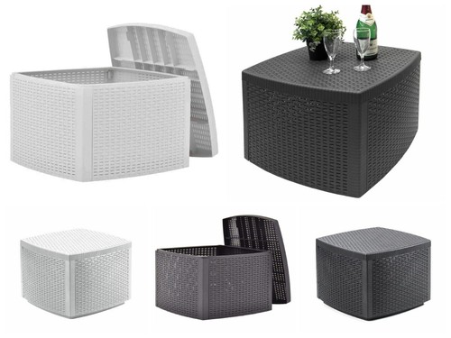 Coffee table rattan - table, ottoman