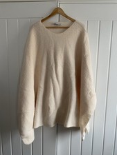 Zara Ladies Cream Alpaca Wool Blend Poncho Cape Size Medium
