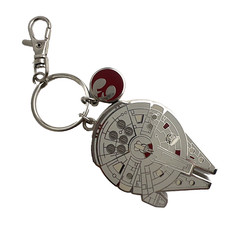 Disney Parks Star Wars Galaxy's Edge Millenium Falcon Silver Metal Keychain