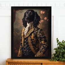 Black Cocker Spaniel Portrait Regal Dog In Human Clothes Art Print Spaniel Print