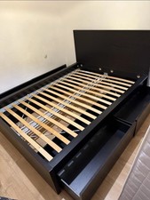 (can deliver) IKEA Malm King Size Bed Frame with 4 Drawers
