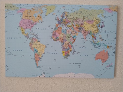 World map high detail canvas - map,