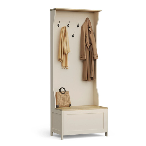 Cream coat stand with shoe - stand,