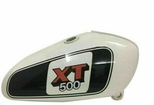 YAMAHA XT TT 500 White & Black Painted Fuel Petrol Tank 1N5, 1977 With Cap & Tap