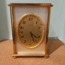 VINTAGE- IMHOF-SWISS 8 DAY MANTEL CLOCK  1970's   - EXCELLENT WORKING ORDER 